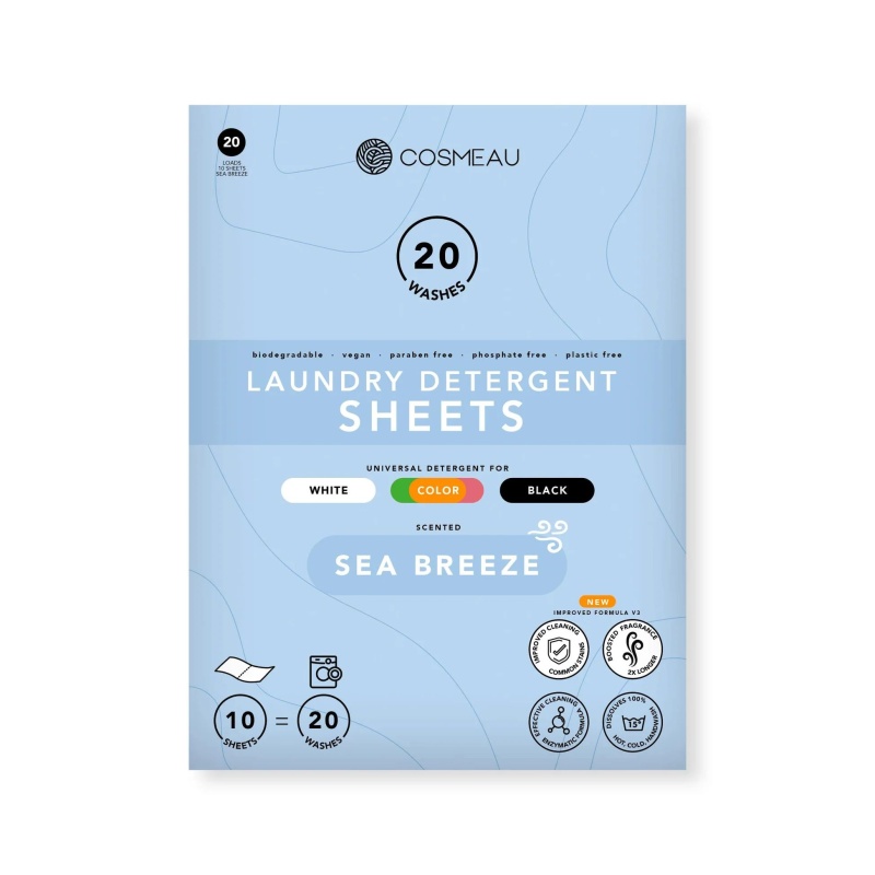 Cosmeau Laundry Sheets Ocean Eco Friendly sea breeze 20 washes.jpg