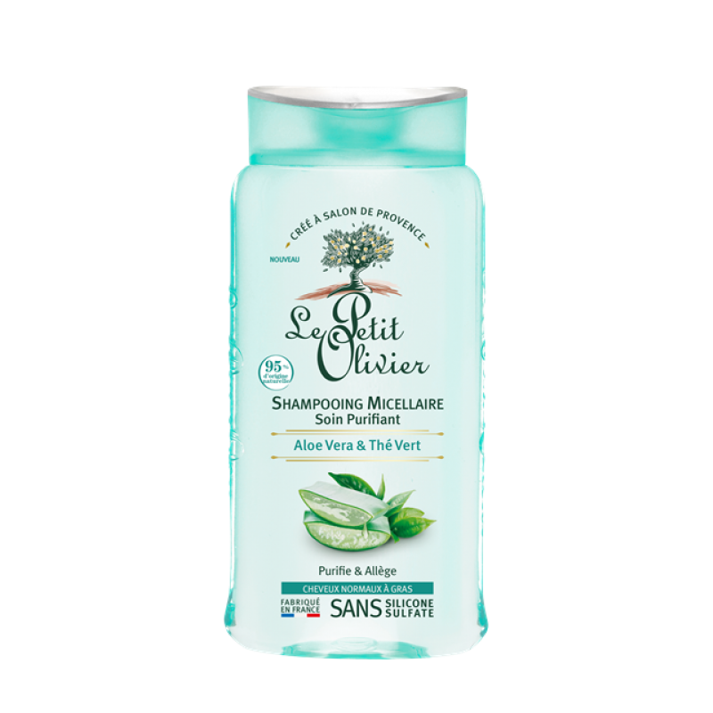 Le Petit Olivier Šampoon rasustele juustele aloe vera ja roheline tee 250ml.png