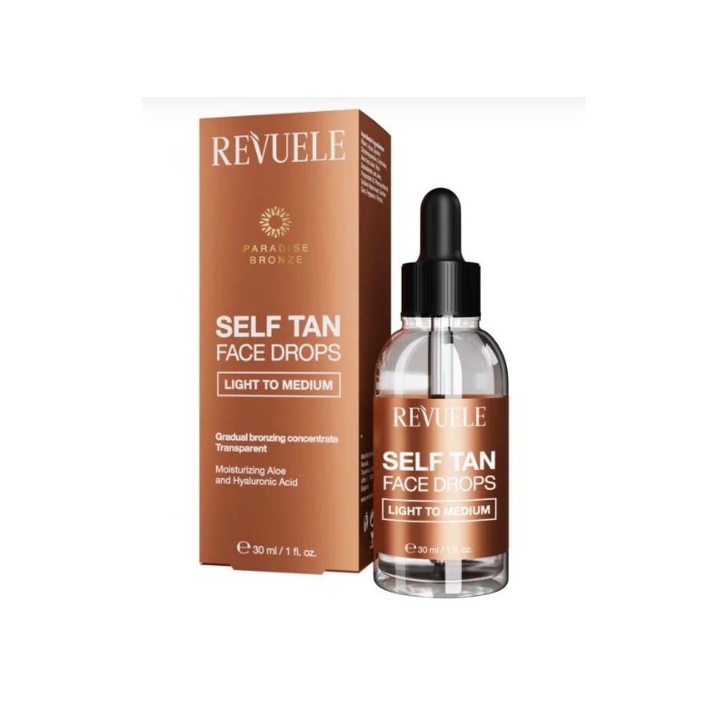 Revuele Self Tan Isepruunistavad näotilgad hele-keskmine 30ml.jpg