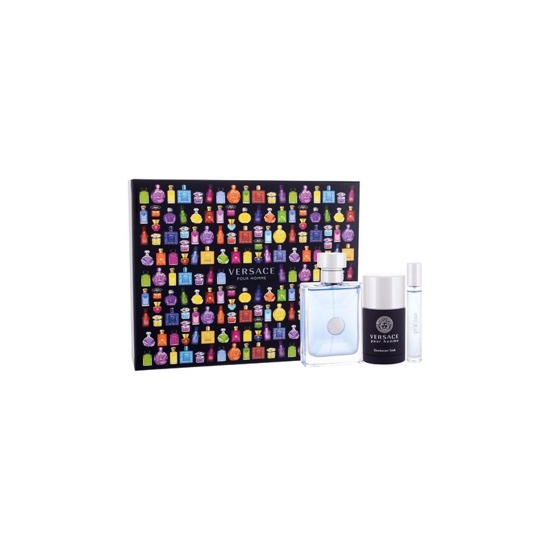 Versace pour Homme EDT 100 ml, miniaturka EDT 10 ml a deostick 75 ml.jpg