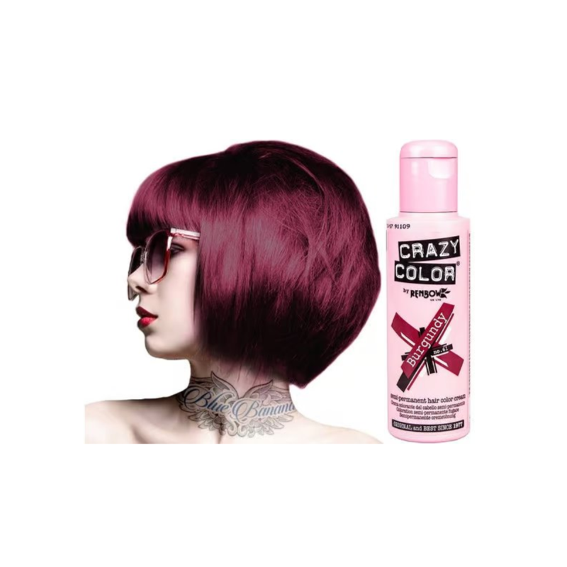 Crazy Colour Semi Permanent Hair Colour Cream 100ml Burgundy 61 Ivory 100ml.png