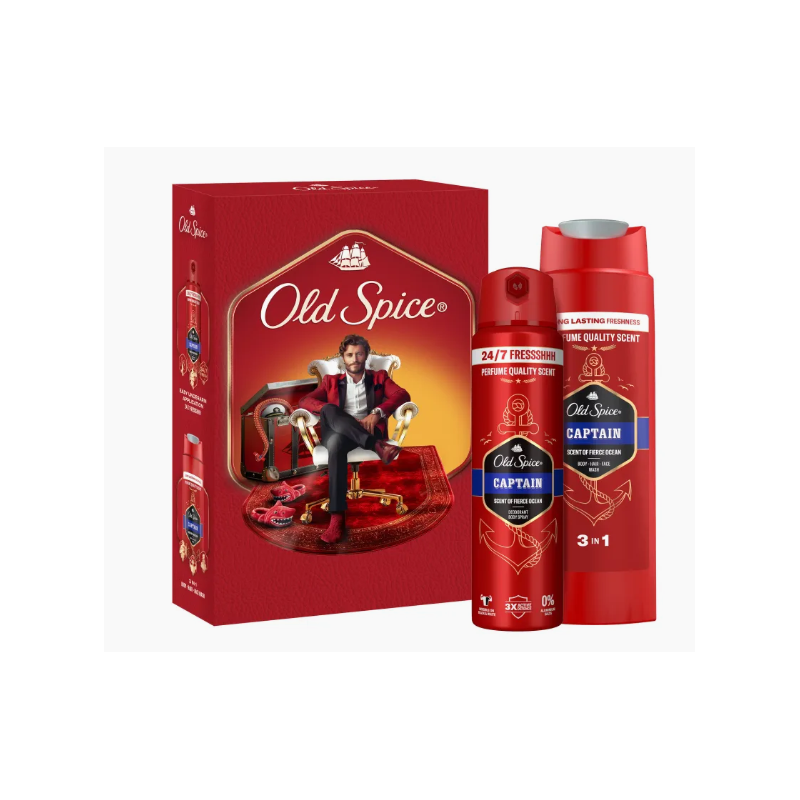 Old Spice Captain kinkekomplekt meestele (deodorant + dušigeel).png