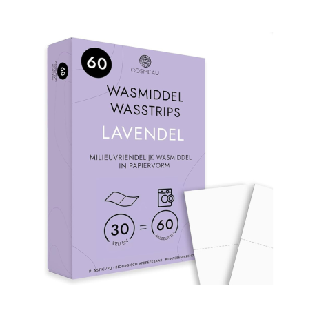 Cosmeau Detergent Laundry Sheets Lavender 60 washes,  biolagunevad pesuribad riietepesemiseks Lavendel
