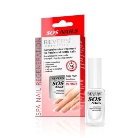 Revers Cosmetics SOS Nails hooldus hapratele ja rabedatele küüntele Red 10 ml