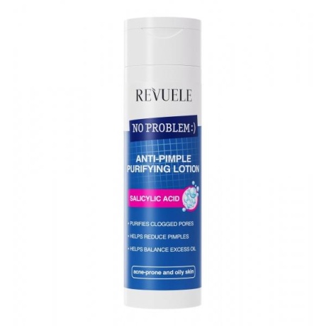 Revuele No Problem Anti-Pimple Purifying Lotion Salicylic Acid - 200ml  Лосьон для очистки лица против прыщей и угрей с салициловой кислотой 200 мл