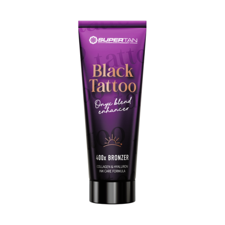 SuperTan BLACK TATTOO 400X Bronzer Collagen & Hyaluron + Ink Care, Solaariumikreem