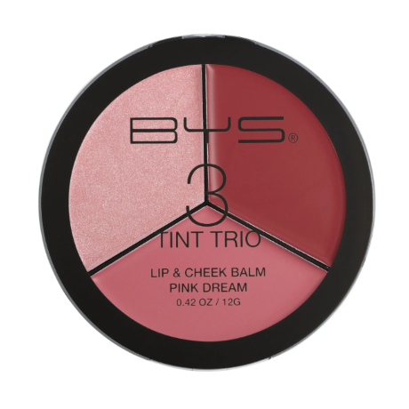 BYS Lip & Cheek Tint Trio Pink Dream, kreemjas huule- ja põsevärvide trio