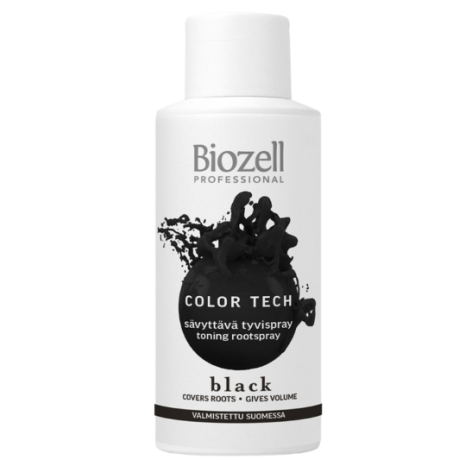 Biozell Color Tech Root Spray Black 100 ml, Tooniv juuresprei musta värvi juustele