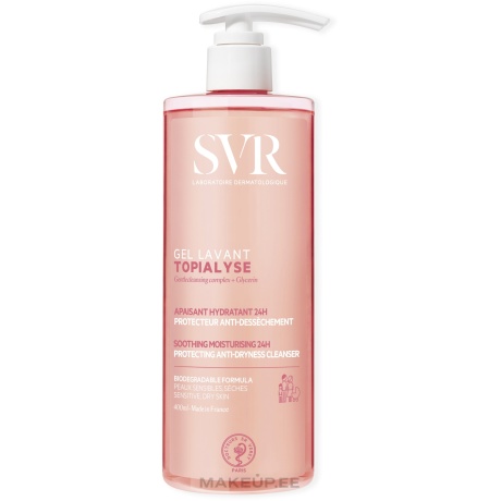 SVR shower Gel  Topialyse Gel Lavant 1000 ml, Hüpoallergeenne hooldus tundlikule, allergilisele ja sügelevale nahale.