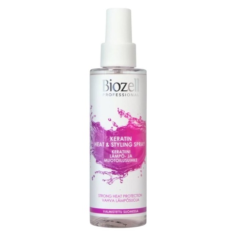 Biozell Keratin Heat & Styling Spray 150 ml, Tagab kuumakaitse kuni 220 kraadini