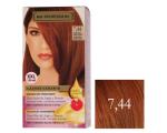 TAHE  Mix Profesional juuksevärv koduseks kasutamiseks 60+90ml 7.44 Medium Intense Copper Blonde
