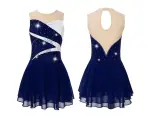 Gymnastics leotard with skirt blue