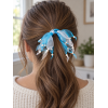 Blue and White Ribbon Hair Tie with Pearl-Style Beads 1.png